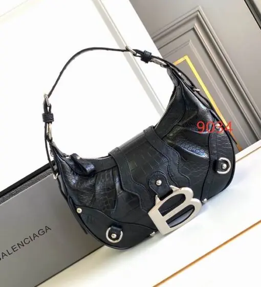 Balenciaga Essex Shoulder Bag Crocodile Black 2026 | Drip Kickz Balenciaga Essex Shoulder Bag Crocodile Black