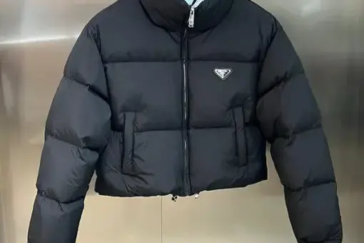 Prada Down Jacket Black And Sky Blue