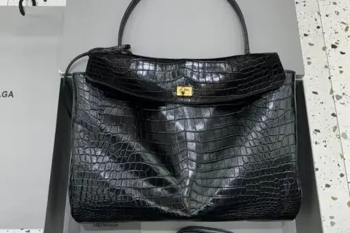 Balenciaga redeo Black Crocodile