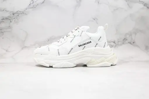 Balenciaga Triple S White Sneakers – Iconic Oversized Multi-Material Chunky Runners
