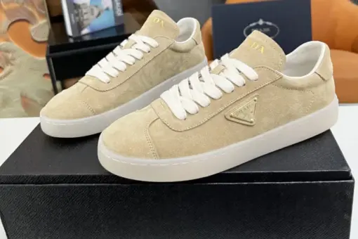 Prada Lane Deer Leather Sneakers Beige - 43