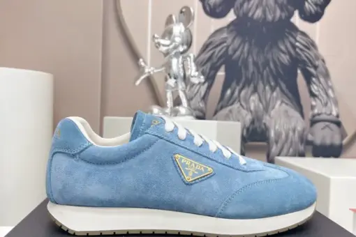 Prada Rank Suede Sports Sneakers Ice Blue - 38