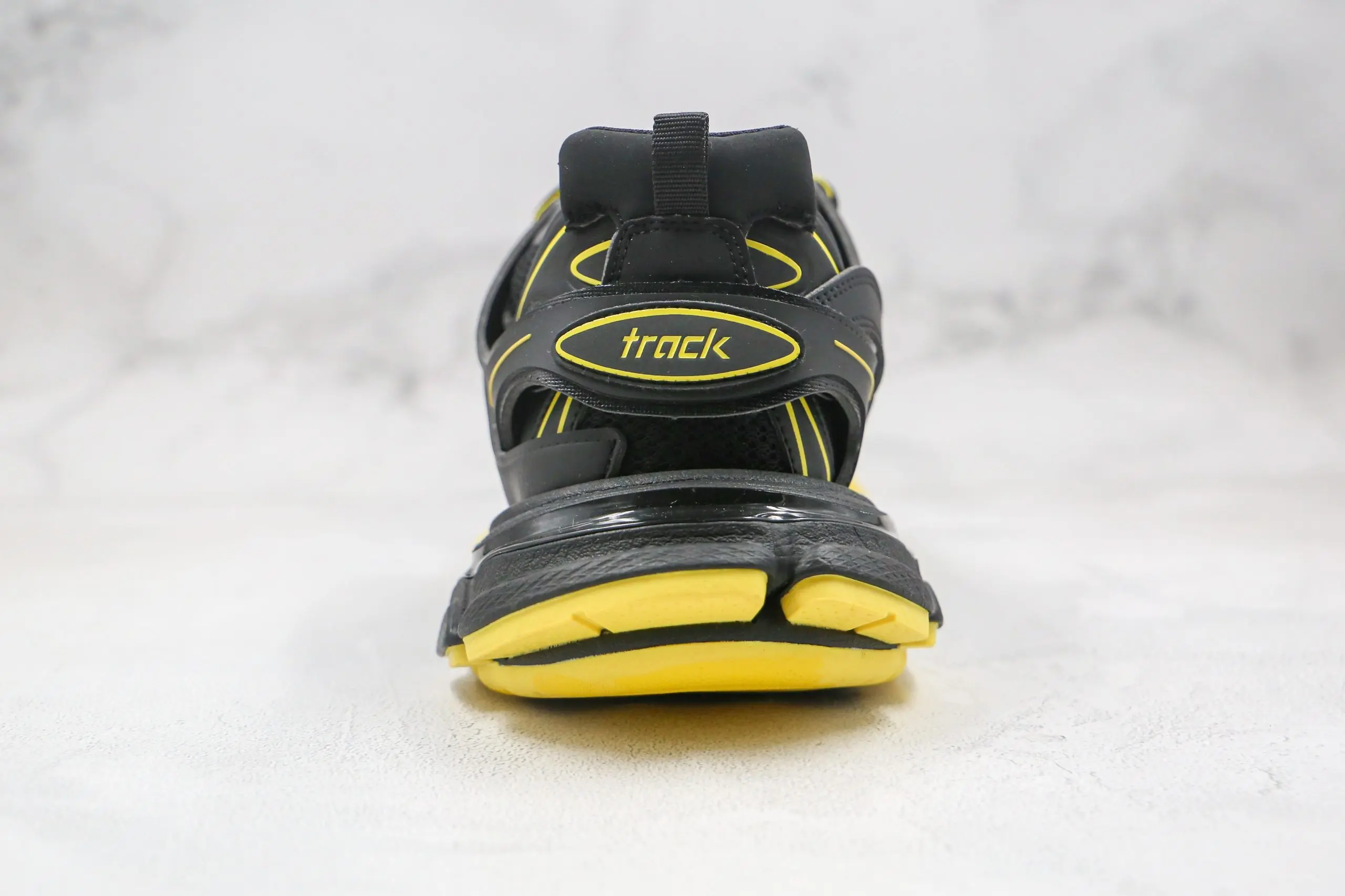 BALENCIAGA Track Mule Clear Sole Sneakers Black Yellow 2026 | Drip Kickz BALENCIAGA Track Mule Clear Sole Sneakers Black Yellow - Image 6