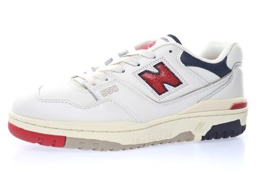 New Balance BB550 Co branded Leather White Navy Blue Snake Wine Red Oxide White