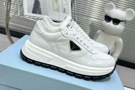 Prada 2024 New Leather Sneaker Black White - 43