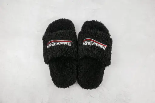 Balenciaga Wool Slippers All Black