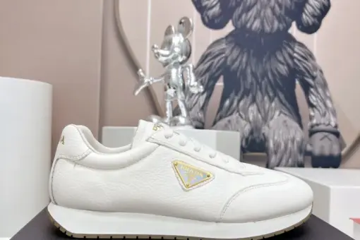 Prada Rank Leather Sports Sneakers White