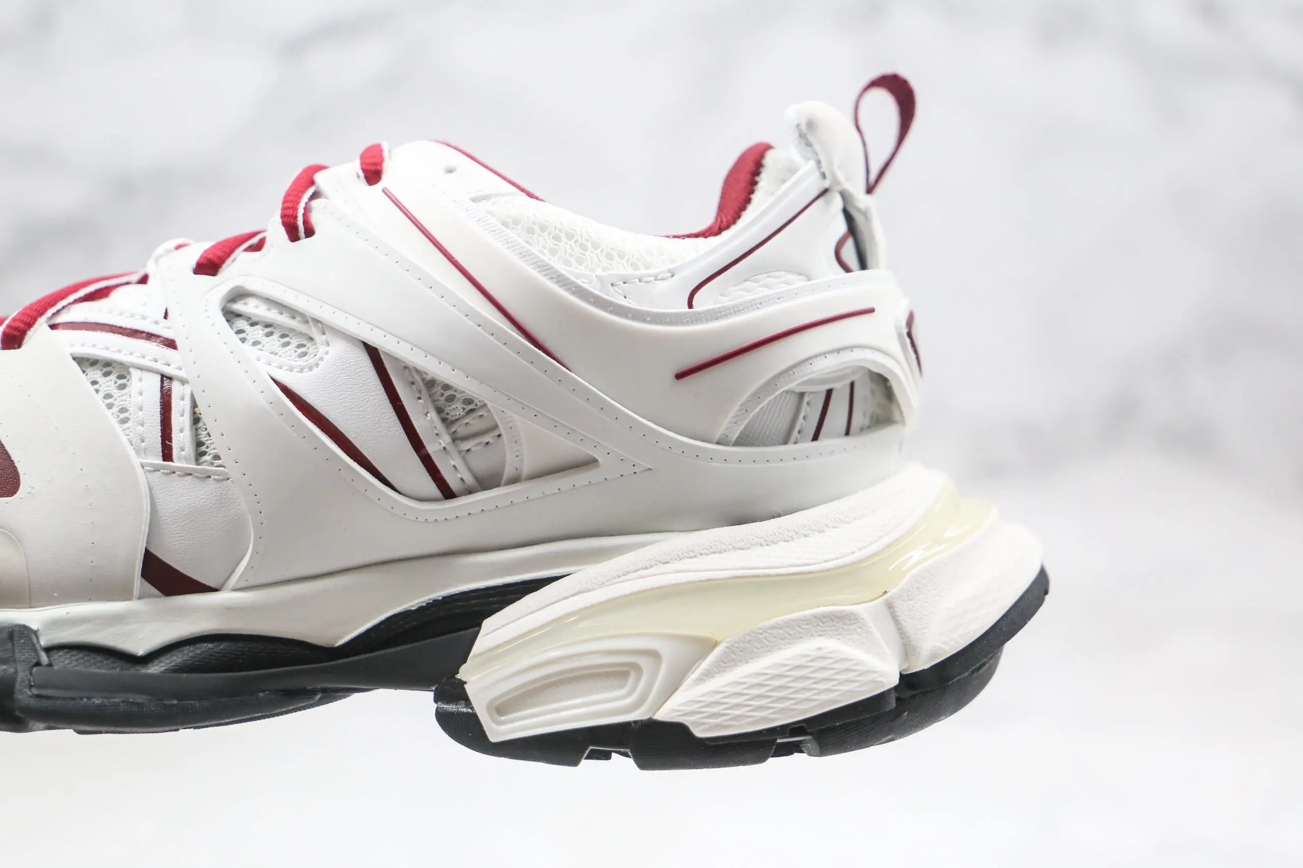 BALENCIAGA Track Mule Clear Sole Sneakers White Red 2026 | Drip Kickz BALENCIAGA Track Mule Clear Sole Sneakers White Red - Image 2