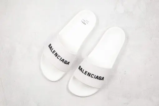 Balenciaga Slippers White Rubber Pool Slides