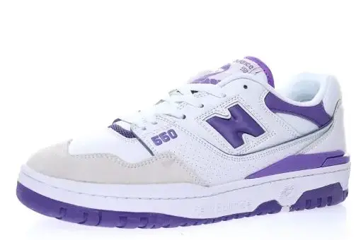 New Balance BB550 White Light Gray Dark Purple