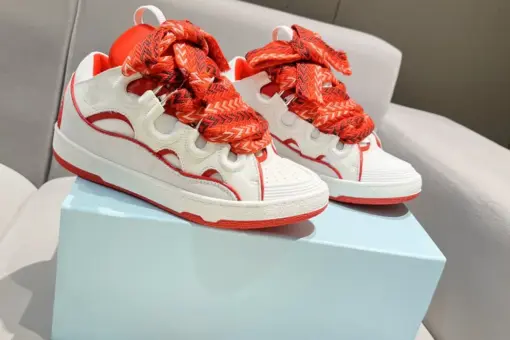 Lanvin Classic Sneaker White Red Stripe M1