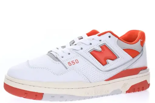 New Balance BB550 Leather Grey Sunset Orange