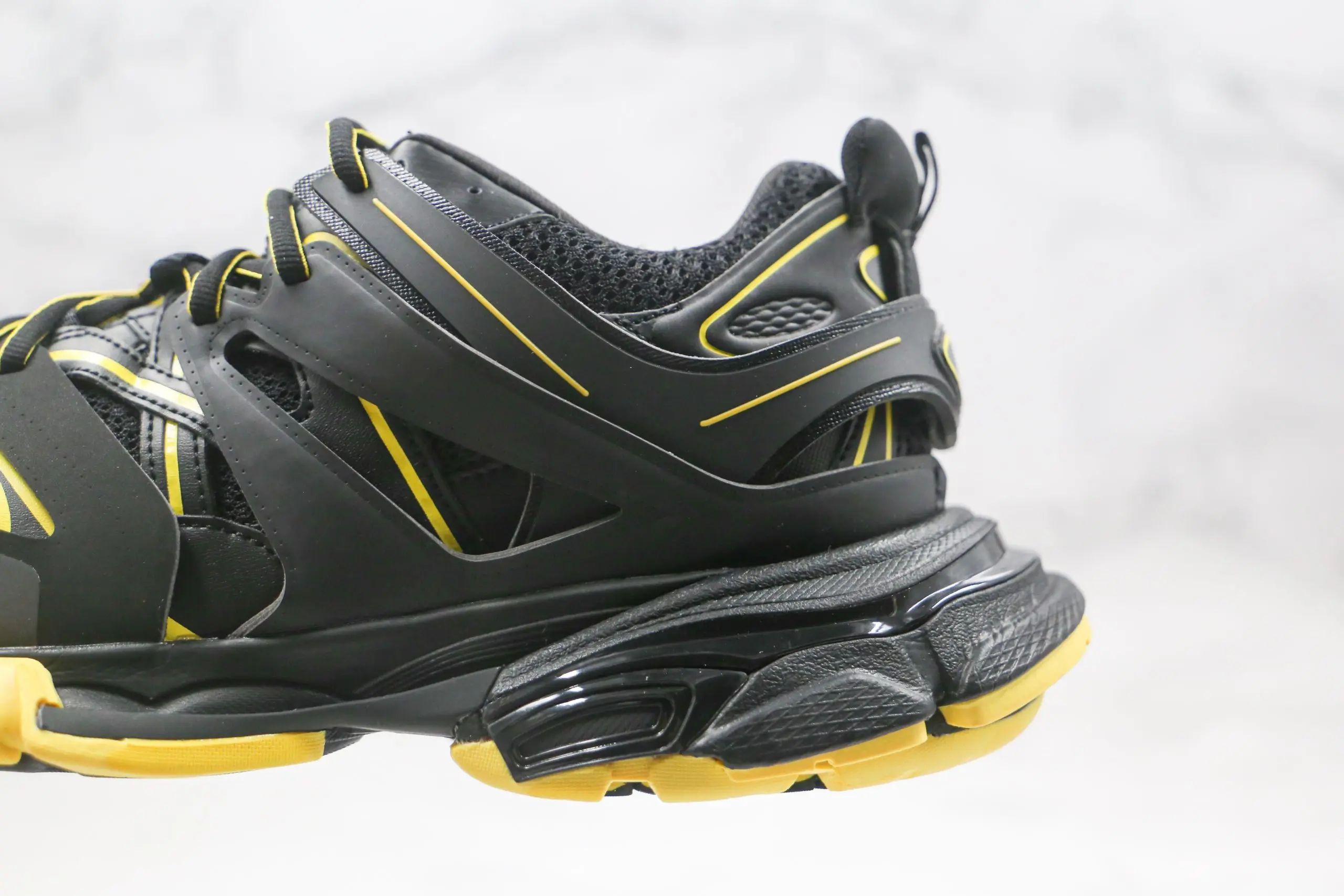 BALENCIAGA Track Mule Clear Sole Sneakers Black Yellow 2026 | Drip Kickz BALENCIAGA Track Mule Clear Sole Sneakers Black Yellow - Image 3