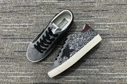 Golden Goose Super Star Glitter Upper Leather Star Silver/ Black/ Grey
