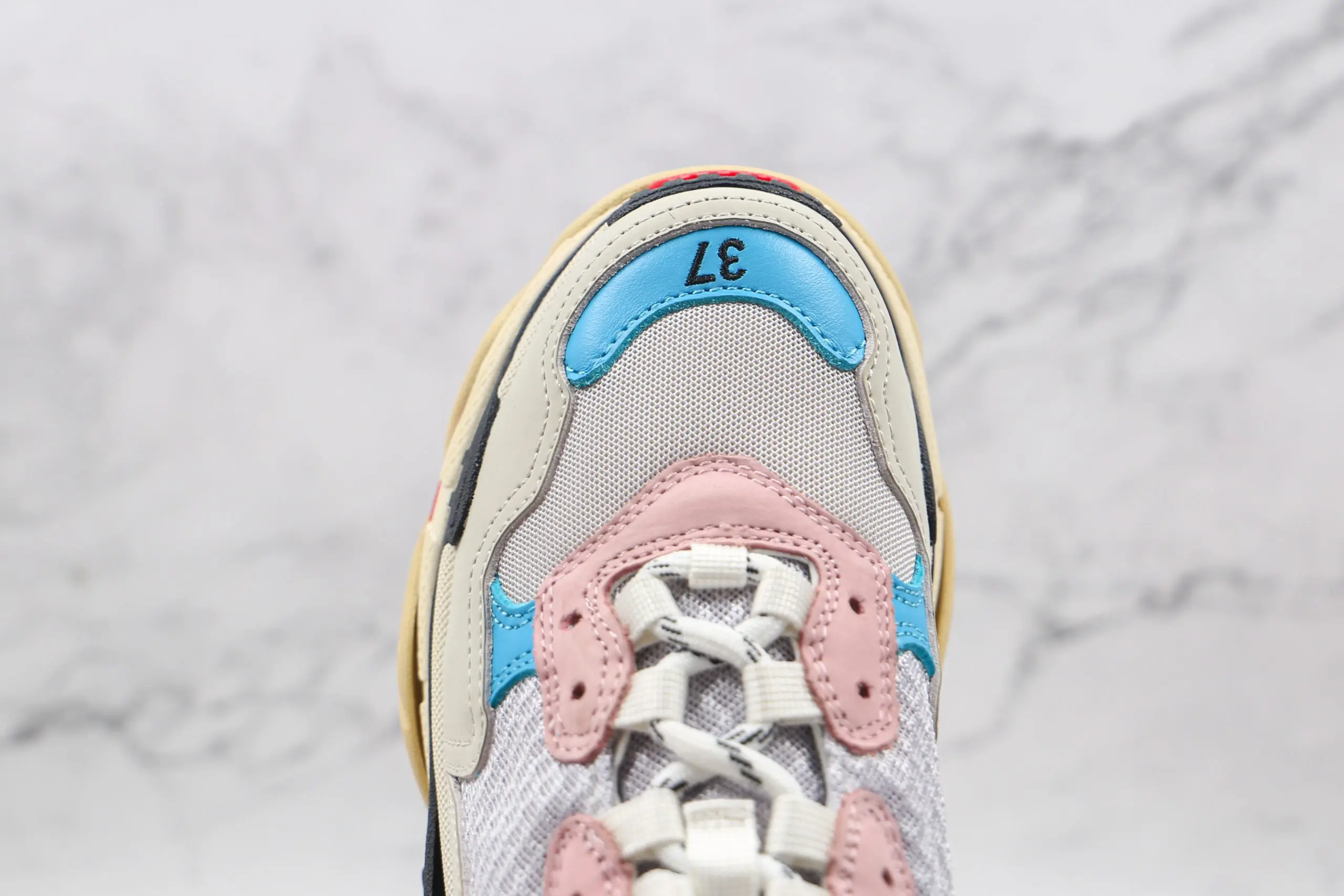 Balenciaga Triple S White Blue Pink 2026 | Drip Kickz Balenciaga Triple S White Blue Pink - Image 4