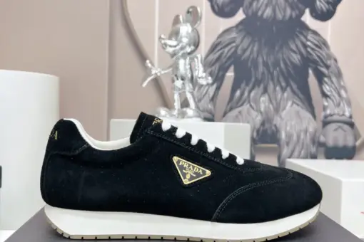 Prada Rank Suede Sports Sneakers Black - 40