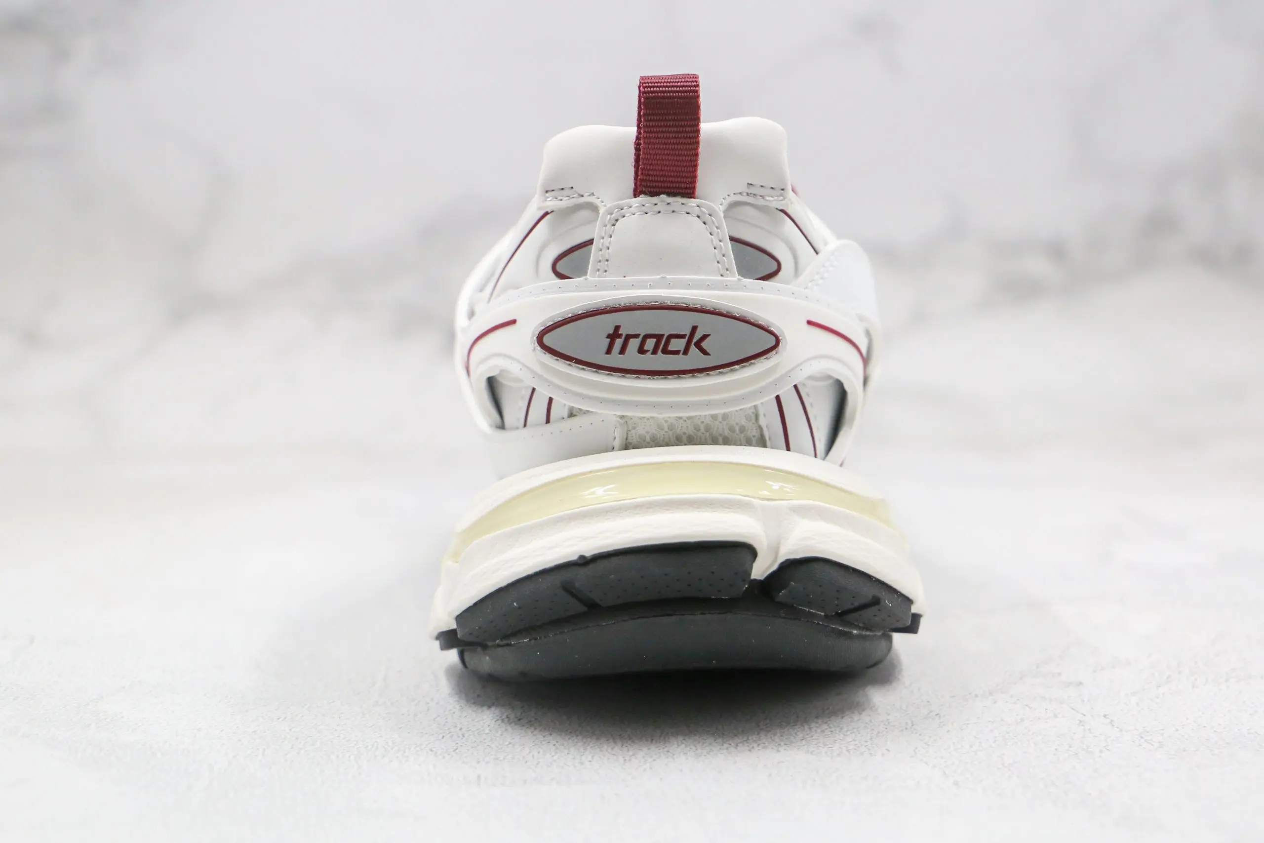BALENCIAGA Track Mule Clear Sole Sneakers White Red 2026 | Drip Kickz BALENCIAGA Track Mule Clear Sole Sneakers White Red - Image 5