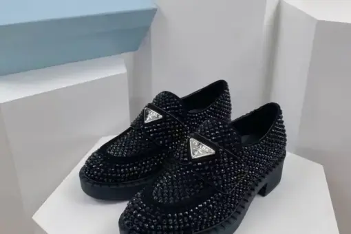 Prada Crystal Loafers Black