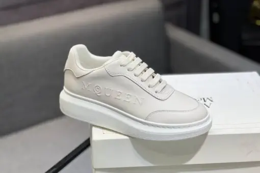 Alexander McQueen Oversized Sneakers Embossed Logo White