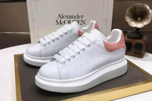 Alexander McQueen Oversized Sneakers White/Pink Suede