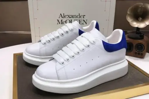 Alexander McQueen Oversized Sneakers White/Blue Suede