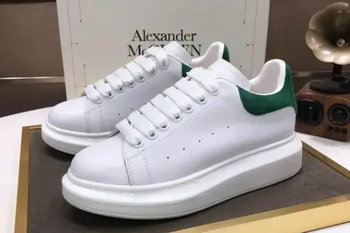 Alexander McQueen Oversized Sneakers White & Green Suede