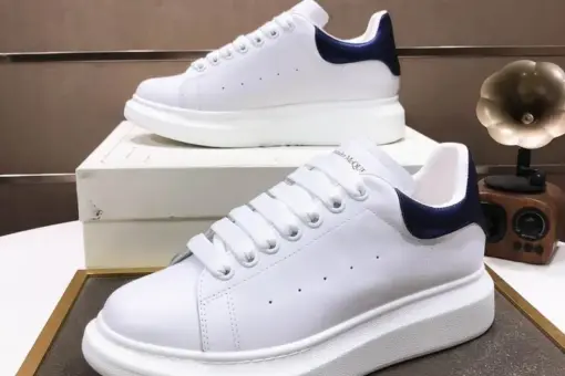 Alexander McQueen White & Blue Sneakers