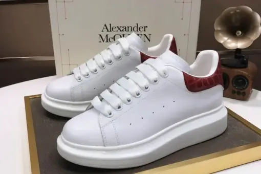 Alexander McQueen Sneakers White & Red Crocodile