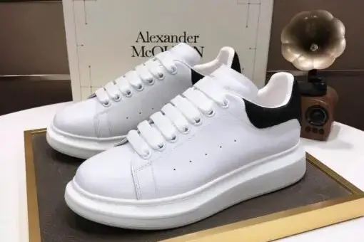 Alexander McQueen Sneakers White & Black Crocodile