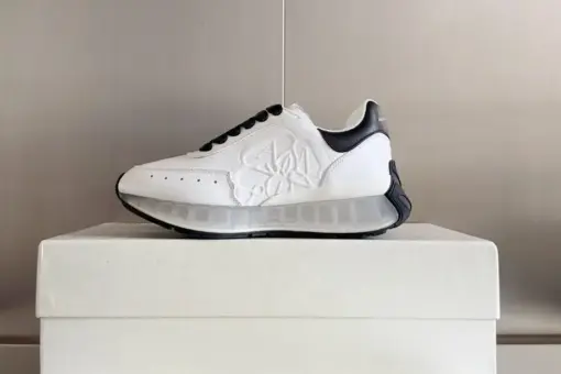 Alexander McQueen Sprint Runner White & Black Laces Clear Sole