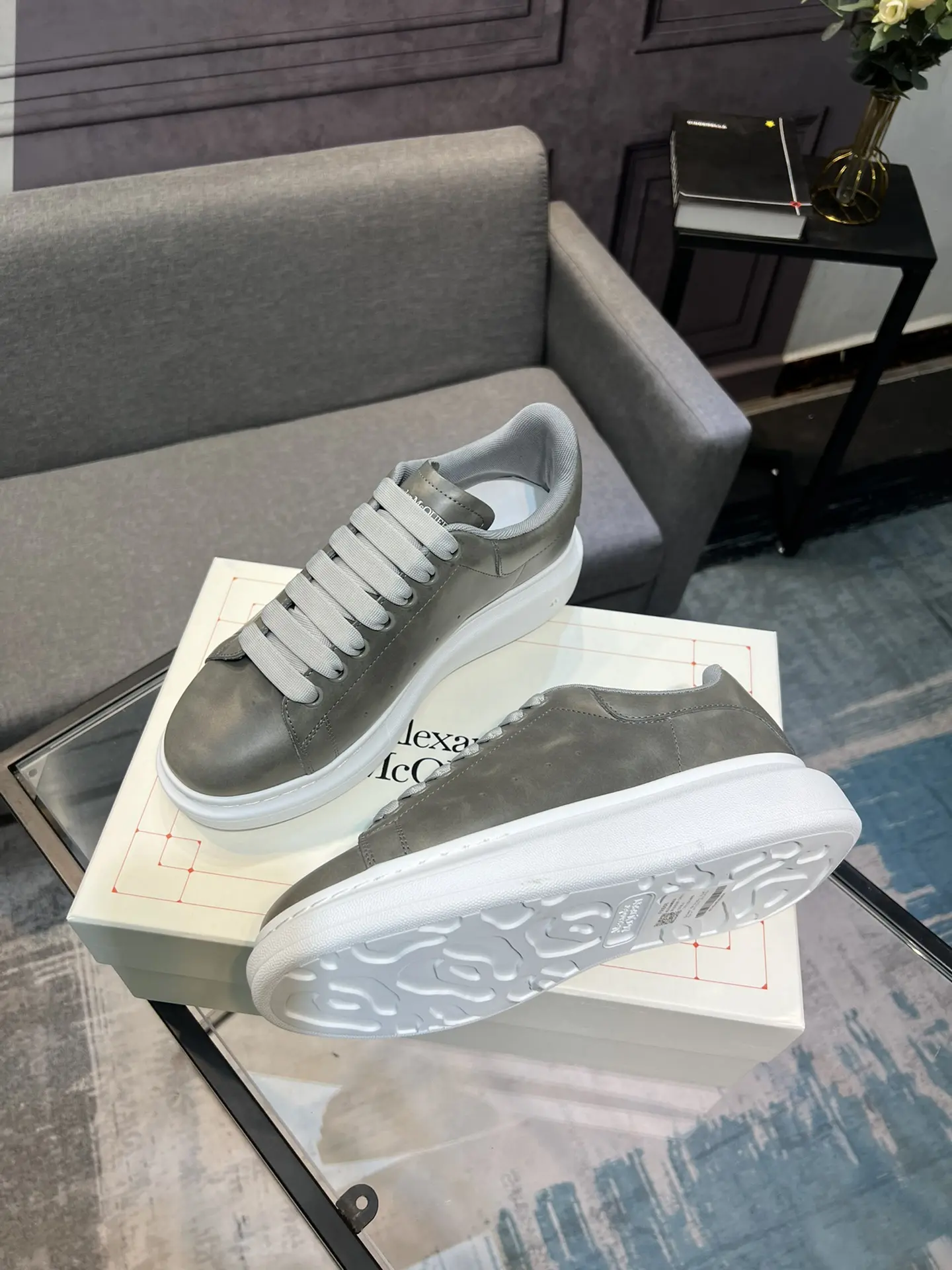 Alexander McQueen Oversized Sneakers Truly Grey 2026 | Drip Kickz Alexander McQueen Oversized Sneakers Truly Grey - Image 2
