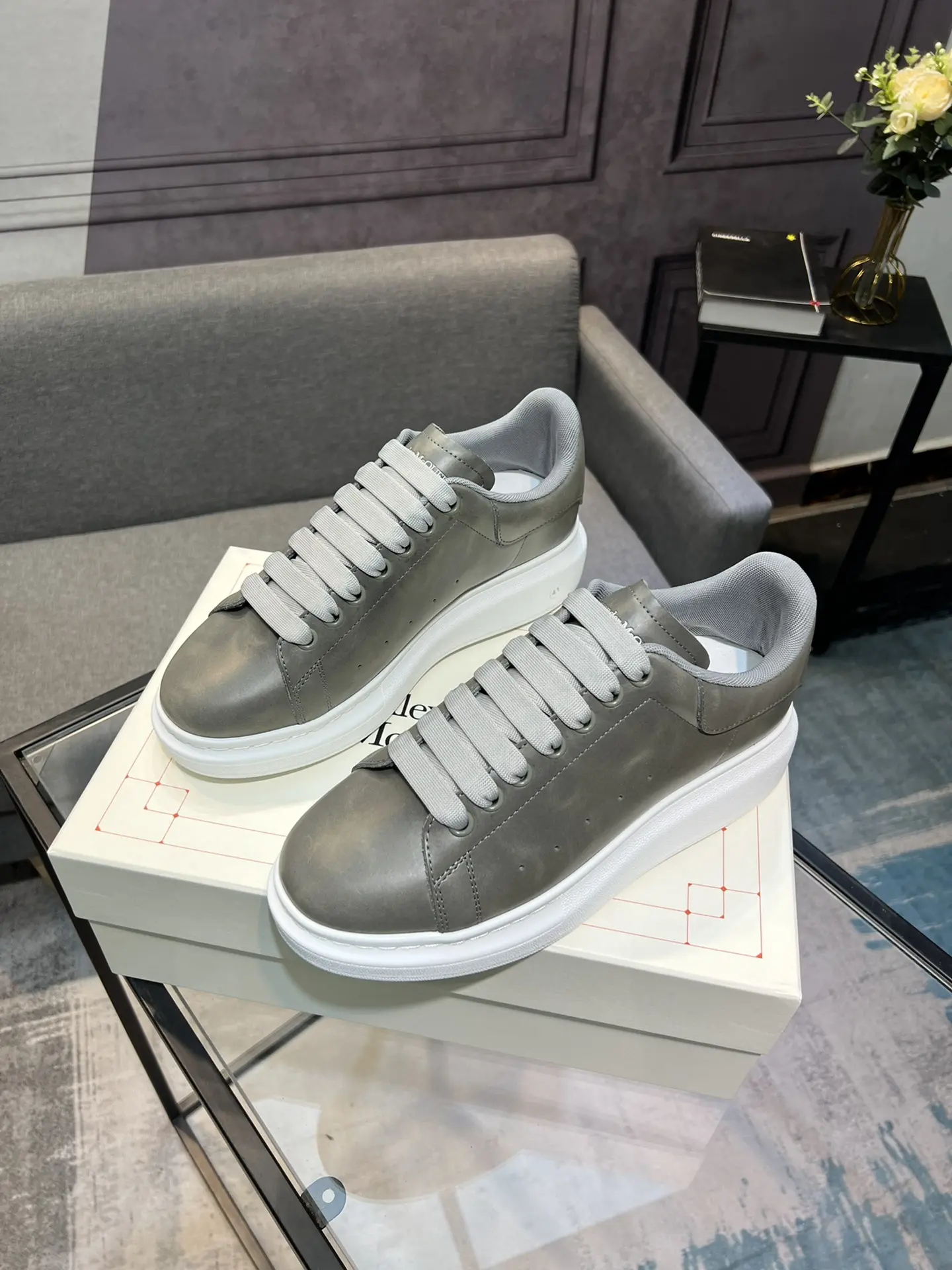 Alexander McQueen Oversized Sneakers Truly Grey 2026 | Drip Kickz Alexander McQueen Oversized Sneakers Truly Grey - Image 3