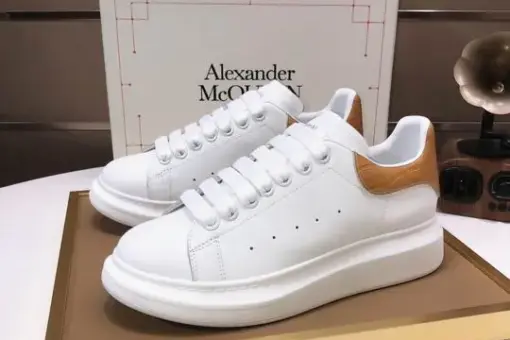 Alexander McQueen Oversized Sneaker White/Brown Crocodile