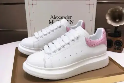 Alexander McQueen Oversized Sneaker White/ Pink Crocodile