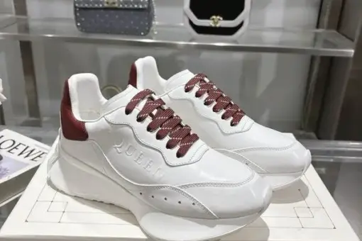 Alexander McQueen Court Trainer Sneakers White Pink Burgundy