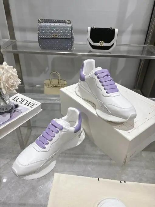 Alexander McQueen Oversized Sneakers White Pair Purple Laces 2026 | Drip Kickz Alexander McQueen Oversized Sneakers White Pair Purple Laces - Image 2