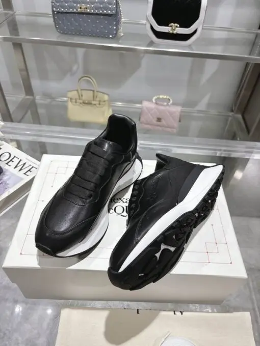Alexander McQueen Sprint Runner Sneakers Black & White 2026 | Drip Kickz Alexander McQueen Sprint Runner Sneakers Black & White - Image 3