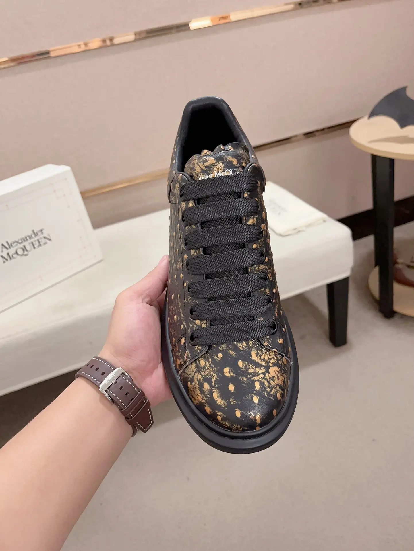 Alexander McQueen SSENSE Exclusive Black Galaxy Glitter Shoes 2026 | Drip Kickz Alexander McQueen SSENSE Exclusive Black Galaxy Glitter Shoes - Image 3