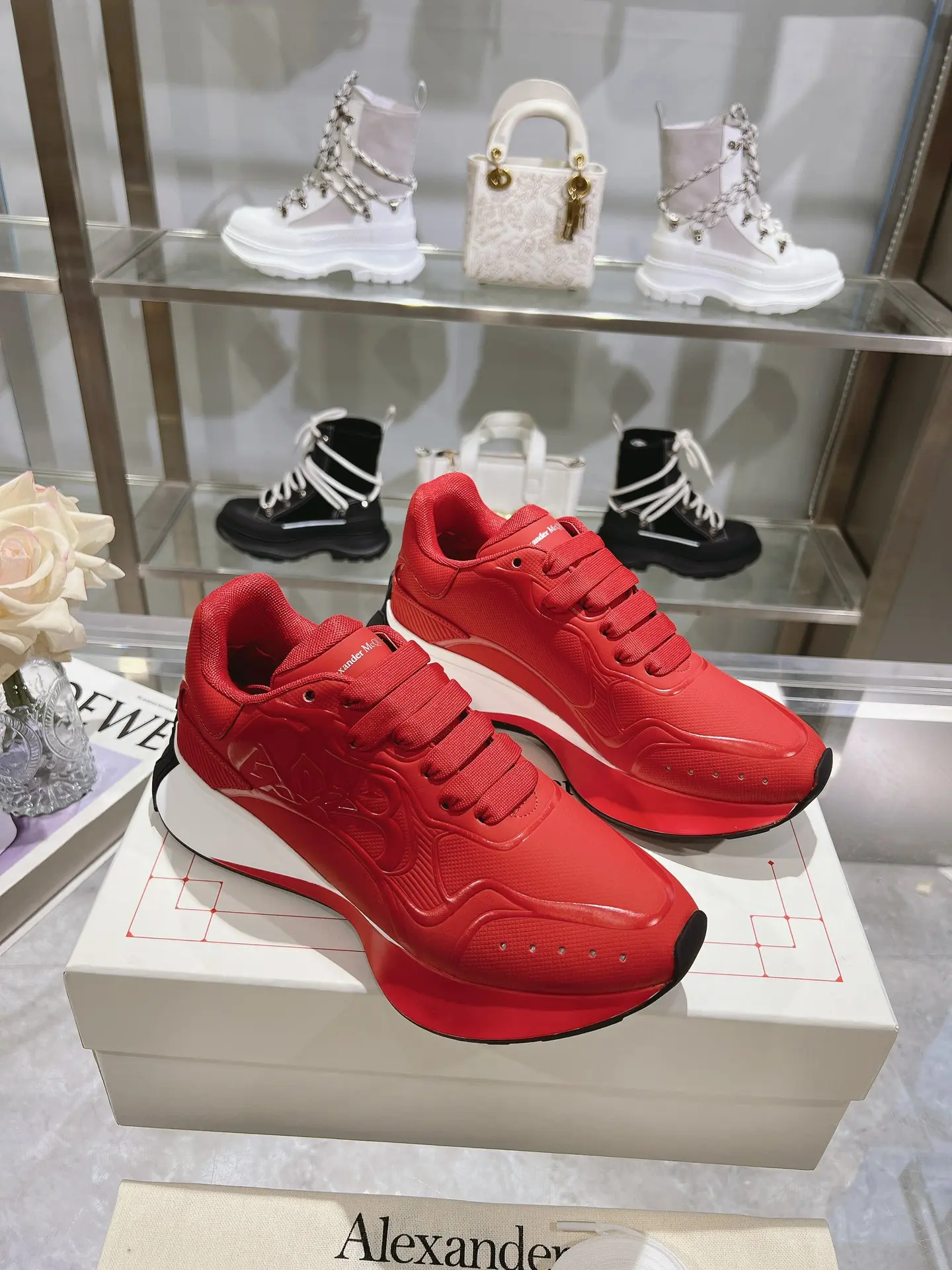Alexander Mcqueen Sprint Runner Low Top Sneakers Red 2026 | Drip Kickz Alexander Mcqueen Sprint Runner Low Top Sneakers Red - Image 2