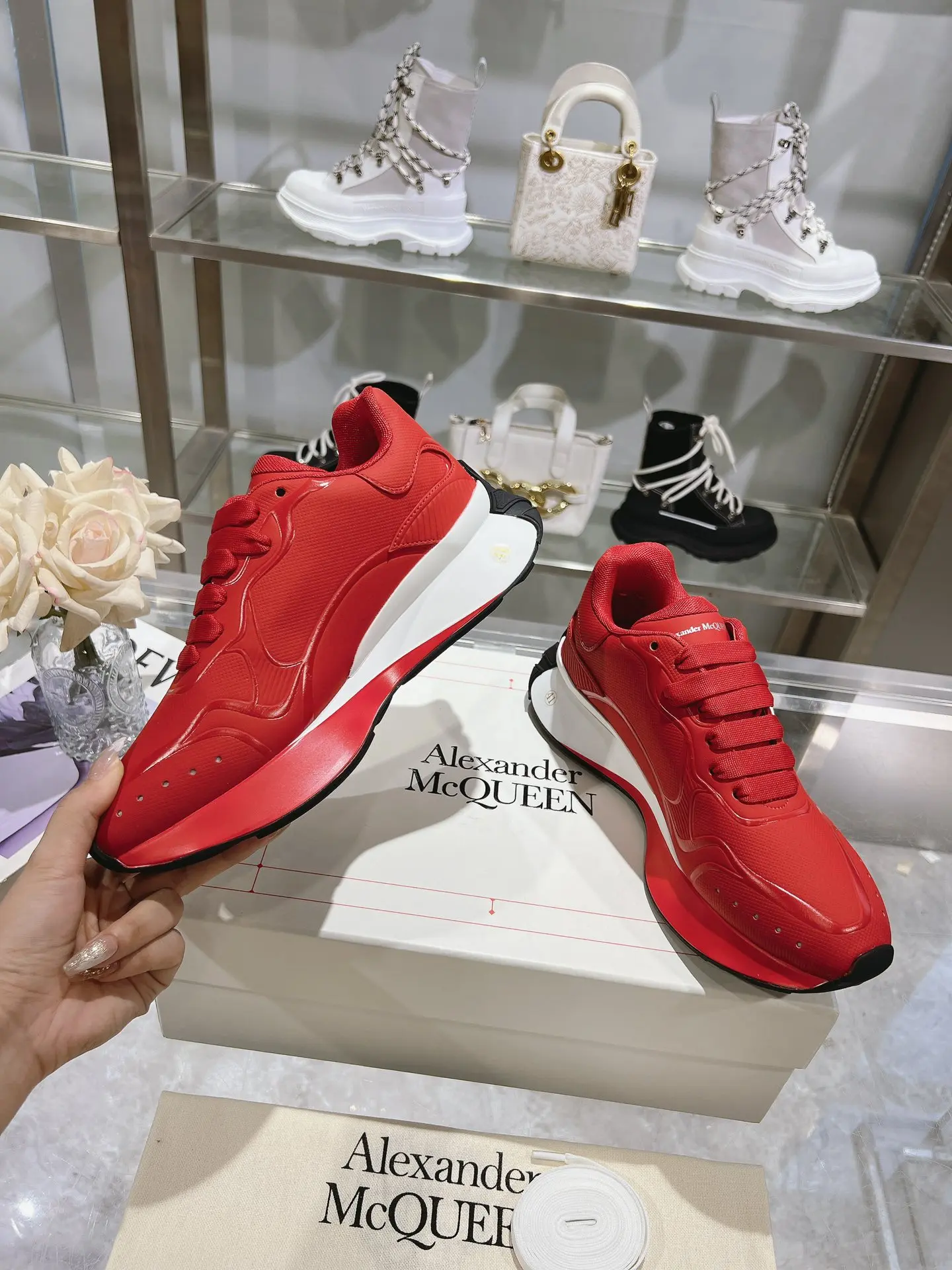 Alexander Mcqueen Sprint Runner Low Top Sneakers Red 2026 | Drip Kickz Alexander Mcqueen Sprint Runner Low Top Sneakers Red - Image 3