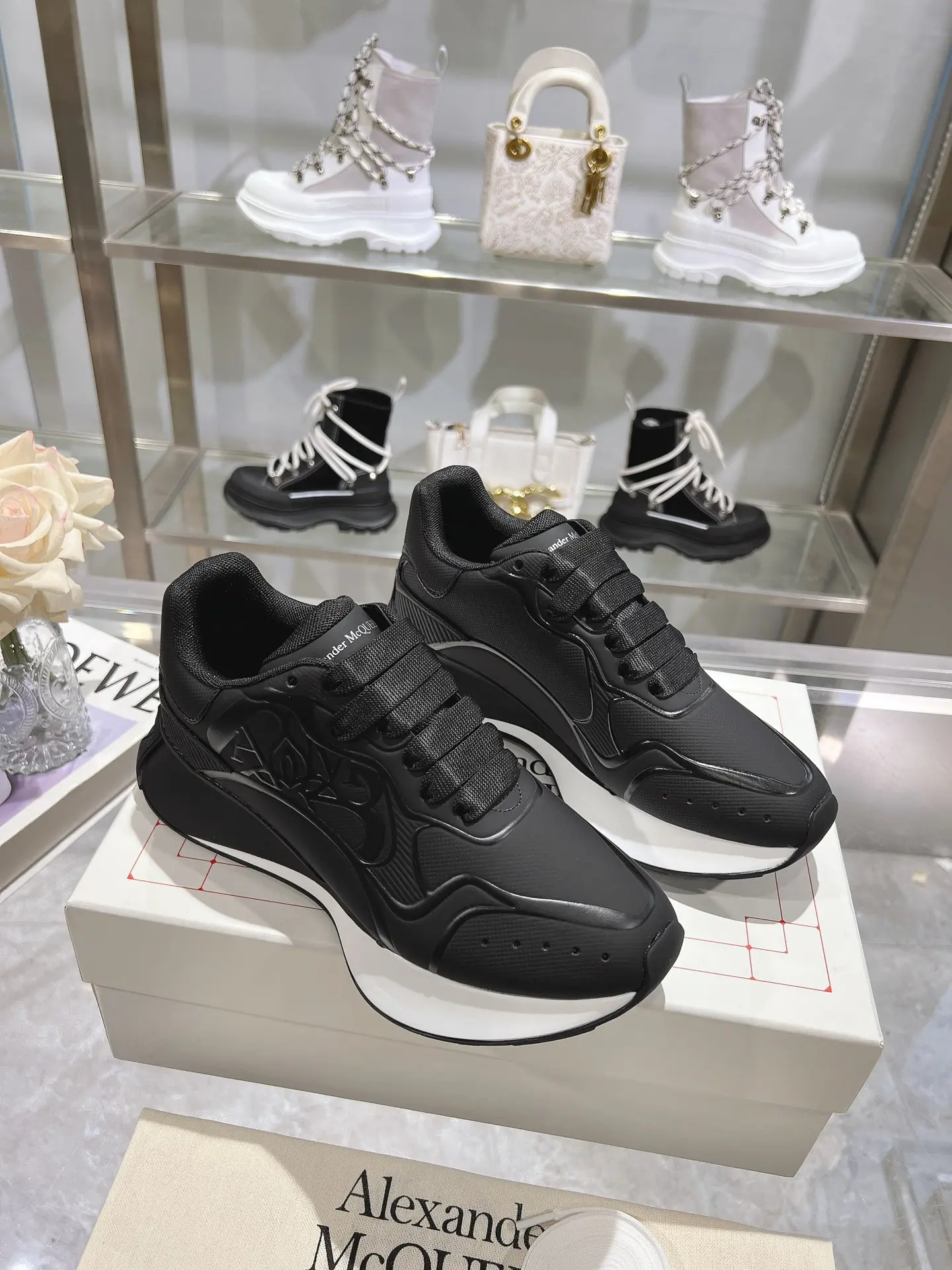Alexander Mcqueen Sprint Runner Low Top Sneakers Black 2026 | Drip Kickz Alexander Mcqueen Sprint Runner Low Top Sneakers Black - Image 2
