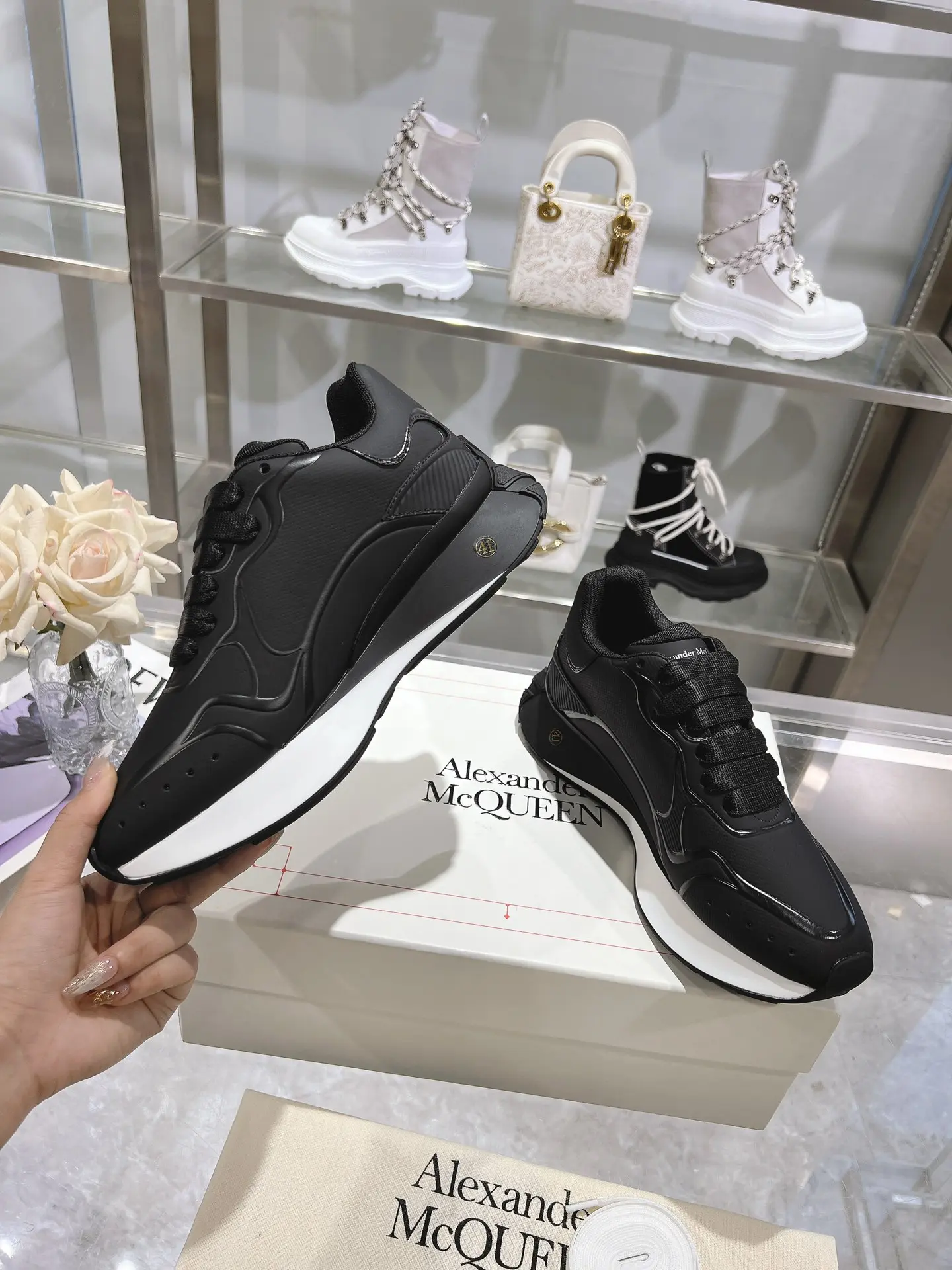 Alexander Mcqueen Sprint Runner Low Top Sneakers Black 2026 | Drip Kickz Alexander Mcqueen Sprint Runner Low Top Sneakers Black - Image 3