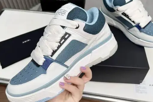 AMIRI MA-1 Mesh Bicolor High Top Sneakers White Blue