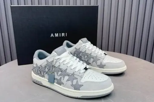 Amiri Star Leather Luxury Sneakers Grey