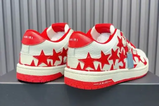 Amiri Stars Low Leather Sneakers Red