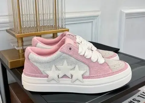 AMIRI Sunset Skate Low Sneakers Pink & White