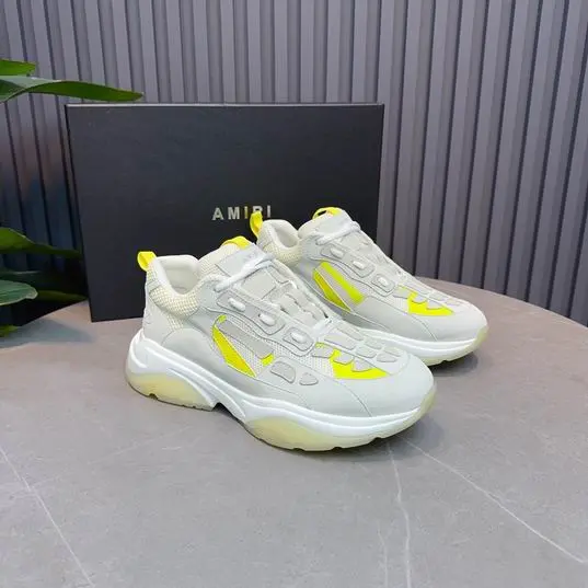 AMIRI Bone Runner Sneakers Yellow White 2026 | Drip Kickz AMIRI Bone Runner Sneakers Yellow White - Image 3