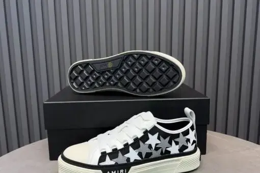Amiri Stars Court Low Sneaker White Black