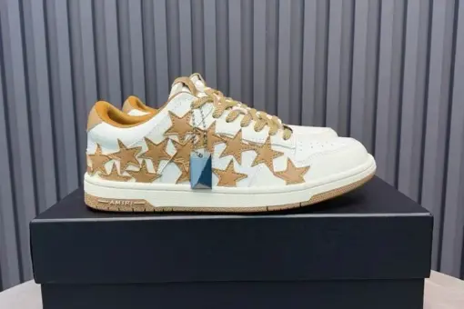 Amiri Stars Court Low Sneaker Brown White