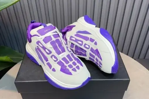 Amiri Bone Runner Sneakers White Purple